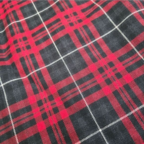 Charter Club wool plaid skirt high waisted red gray black white   med 8 to 10 - Picture 2 of 9